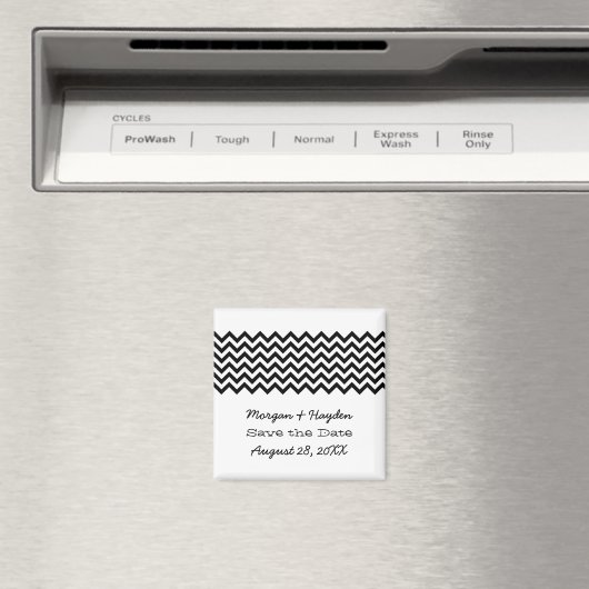 Ebony Simple Chevron Save the Date Magnet (Insitu (Vaatwasser))