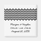 Ebony Simple Chevron Save the Date Magnet (Voorkant)
