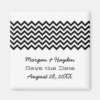 Ebony Simple Chevron Save the Date Magnet