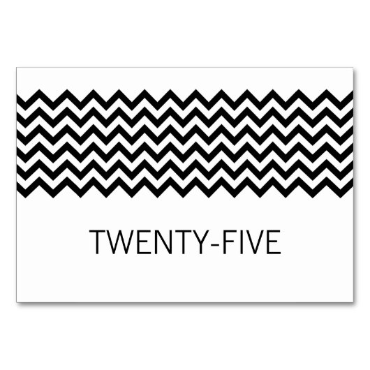 Ebony Simple Chevron Table Kaart (Voorkant)