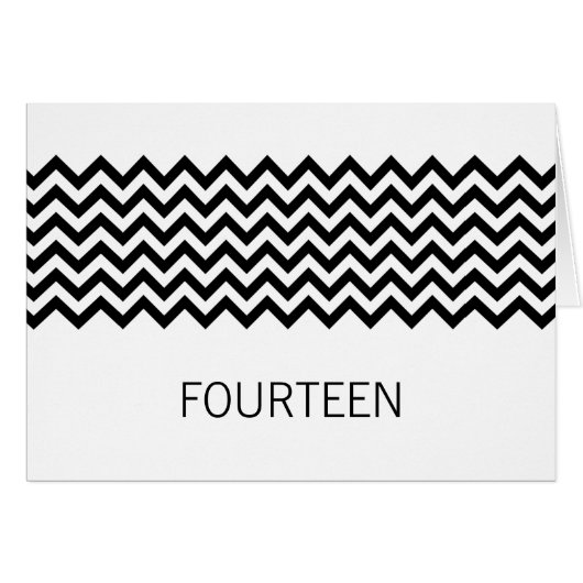 Ebony Simple Chevron Table Number Kaart (Voorkant Horizontaal)