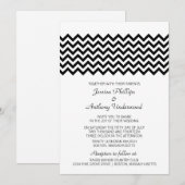 Ebony Simple Chevron Wedding Invite Kaart (Voorkant / Achterkant)