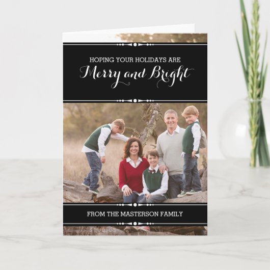 Ebony Simply Chic Holiday-fotokaart Feestdagen Kaart (Voorkant)