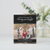 Ebony Simply Chic Holiday Photo Briefkaart (Staand voorkant)