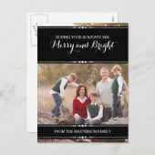 Ebony Simply Chic Holiday Photo Briefkaart (Voorkant / Achterkant)