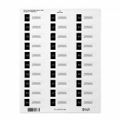 Ebony Simply Chic Monogram Vakantie Adresetiketten Etiket (Full Sheet)