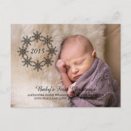 Ebony Snowflake Wreath Holiday Foto Briefkaart