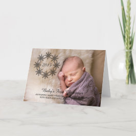 Ebony Snowflake Wreath Holiday Fotokaart Feestdagen Kaart