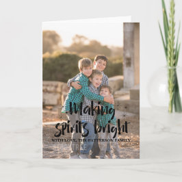 Ebony Starry Making Spirits Bright Holiday Foto Feestdagen Kaart