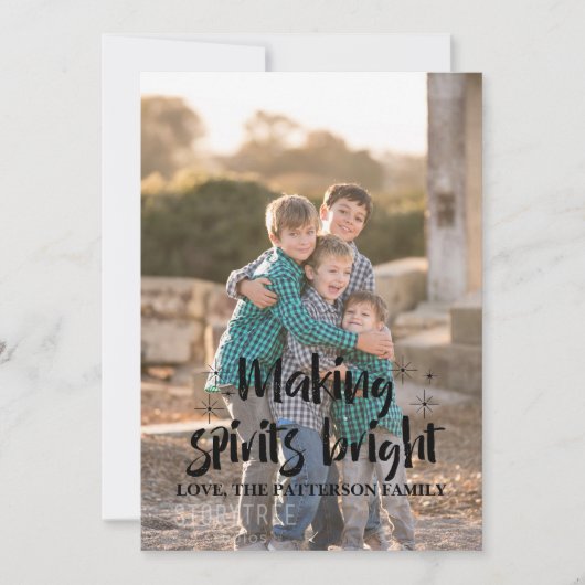 Ebony Starry Making Spirits Bright Holiday Foto Feestdagenkaart (Voorkant)