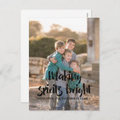 Ebony Starry Making Spirits Bright Holiday Foto Feestdagenkaart (Voorkant / Achterkant)