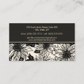 Ebony Sunflower Floral Visitekaartje (Achterkant)