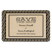 Ebony Trendy Stripes Save the Date Magnet Magneet (Horizontaal)