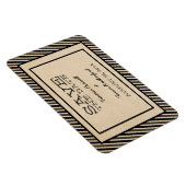 Ebony Trendy Stripes Save the Date Magnet Magneet (Rechterzijde)