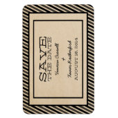 Ebony Trendy Stripes Save the Date Magnet Magneet (Verticaal)