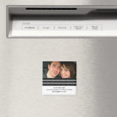 Ebony Triple Stripe Photo Save the Date Magnet (Insitu (Vaatwasser))