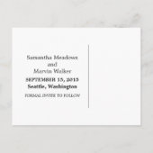 Ebony Triple Stripe Save the Date Briefkaart (Achterkant)