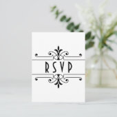 Ebony v2 Fancy ornamental RSVP Briefkaart (Staand voorkant)
