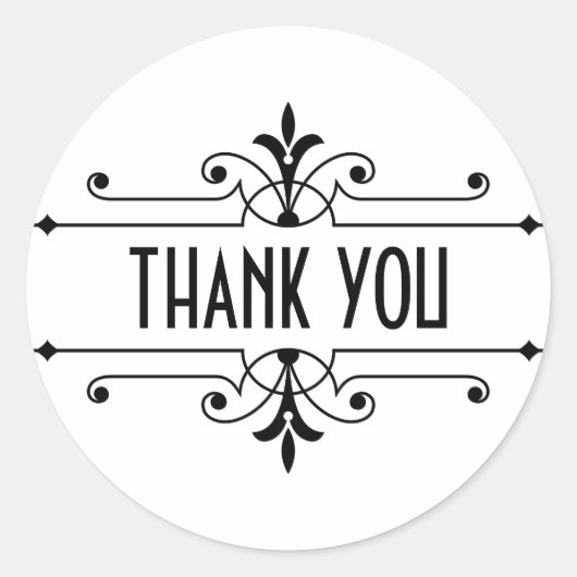 Ebony v2 Fancy sierlijk Bedankt Stickers (Voorkant)