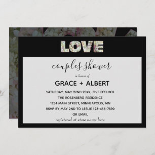 Ebony Vanilla Strawberry Hydrangeas Couples Shower Kaart