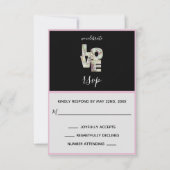 Ebony Vanilla Strawberry Hydrangeas RSVP-kaart RSVP Kaartje (Voorkant)