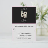 Ebony Vanilla Strawberry Hydrangeas RSVP-kaart RSVP Kaartje (Staand voorkant)