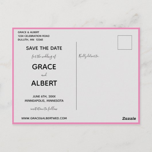 Ebony Vanilla Strawberry Hydrangeas Save the Date Briefkaart (Achterkant)