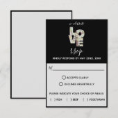 Ebony Vanille Aardbei Hydrangeas Bruiloft RSVP Kaartje (Voorkant / Achterkant)