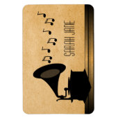 Ebony Vintage Gramophone Premium Magneet (Verticaal)