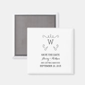Ebony Whimsical Flourish Save the Date Magnet (Voorkant / Achterkant)