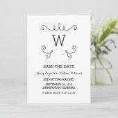 Ebony Whimsical Save the Date Invite Kaart (Staand voorkant)
