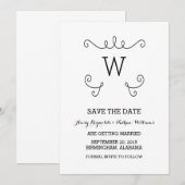 Ebony Whimsical Save the Date Invite Kaart (Voorkant / Achterkant)
