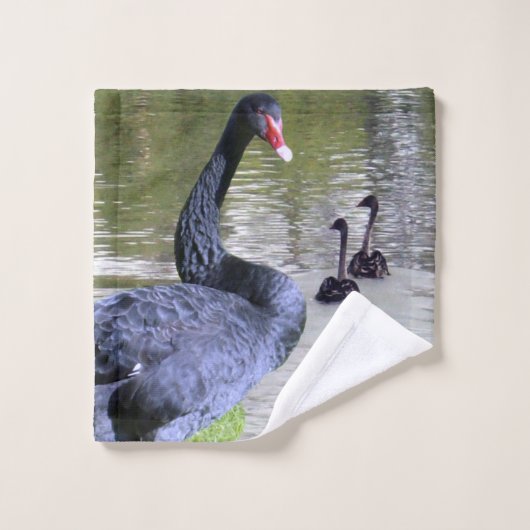 Ebony zwarte zwanen, badhanddoekset bad handdoek (Wasdoekje)