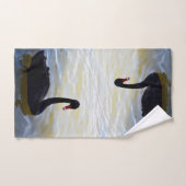 Ebony zwarte zwanen, badhanddoekset bad handdoek (Handdoek)