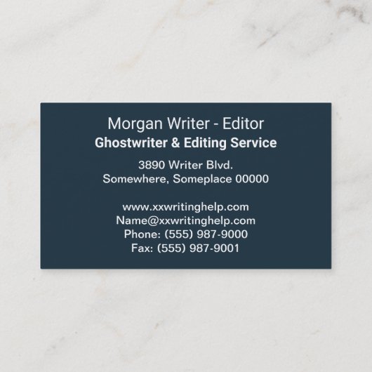 eBook World Connection Ghostwriter, ZSSG Visitekaartje (Achterkant)