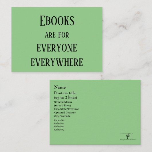 Ebooks overal visitekaartje (Voorkant / Achterkant)