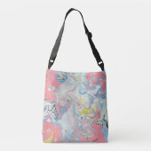 Ebru Art Pastel Abstract Marmer Crossbody Tas (Achterkant)