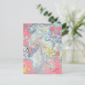Ebru Art Pastel Abstract — Signature Mat Briefkaart (Staand voorkant)