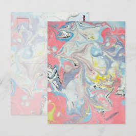 Ebru Art Pastel Abstract — Signature Mat Briefkaart