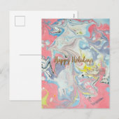 Ebru Kunst Pastel Abstract Feestdagenkaart (Voorkant / Achterkant)