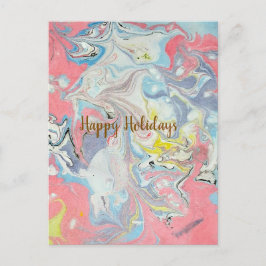 Ebru Kunst Pastel Abstract Feestdagenkaart