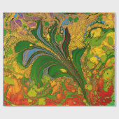 Ebru Marbling Bloemenpatroon Cadeaupapier (Vlak)