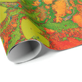 Ebru Marbling Bloemenpatroon Cadeaupapier (Rol Hoek)