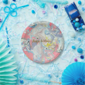 Ebru Pastel Abstract — Fantasievolle Papieren Bord (Feest)
