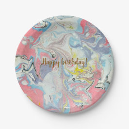 Ebru Pastel Abstract — Fantasievolle Papieren Bord