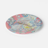 ​Ebru Pastel Abstract — Whimsical Paper Plates Papieren Bordje (Gekanteld)