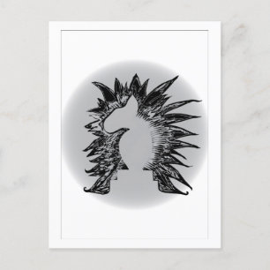 EBT schaakridder moderne huisdier kunst illustrati Briefkaart