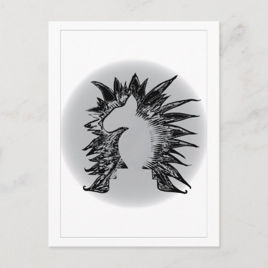 EBT schaakridder moderne huisdier kunst illustrati Briefkaart (Voorkant)