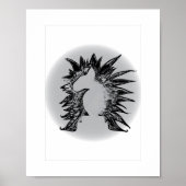 EBT schaakridder moderne huisdier kunst illustrati Poster (Voorkant)