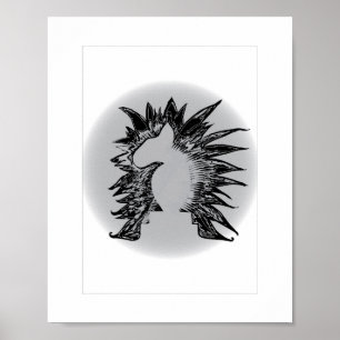 EBT schaakridder moderne huisdier kunst illustrati Poster